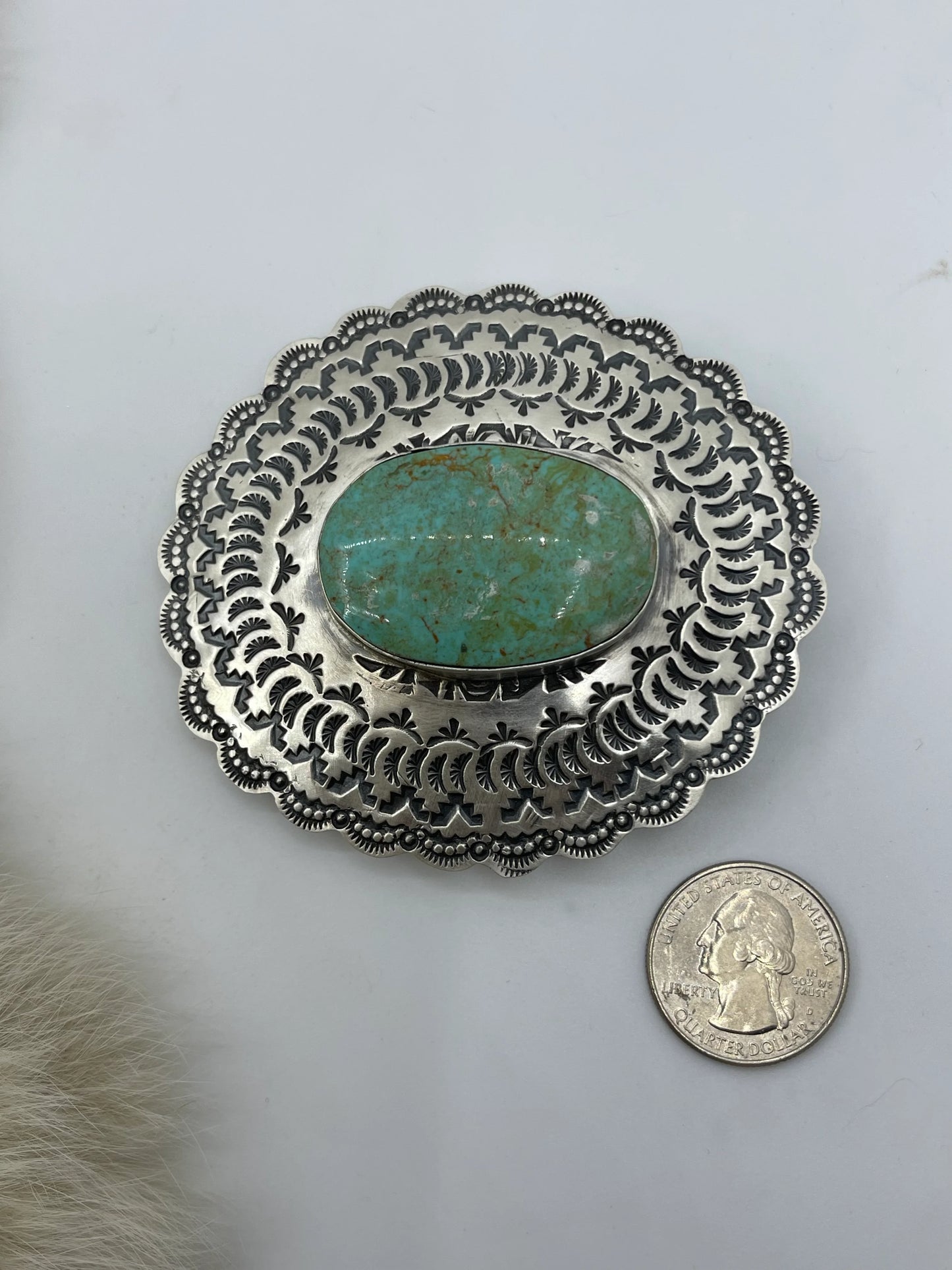 Kingman Stamped Silver Buckle