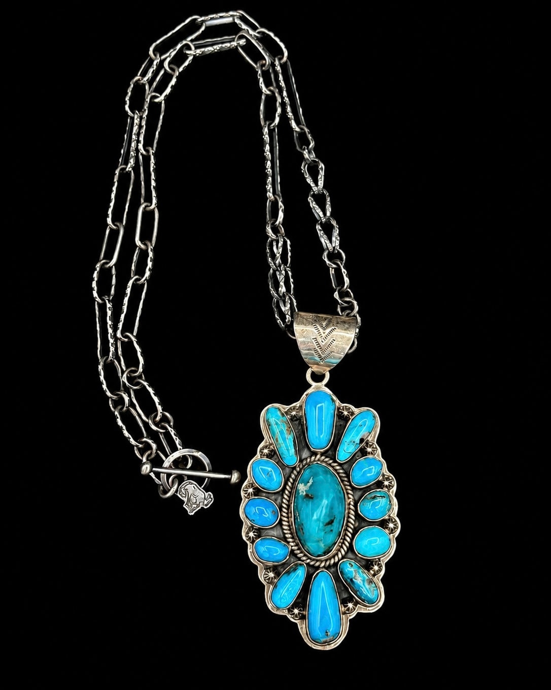 Large Turquoise Cluster Pendant