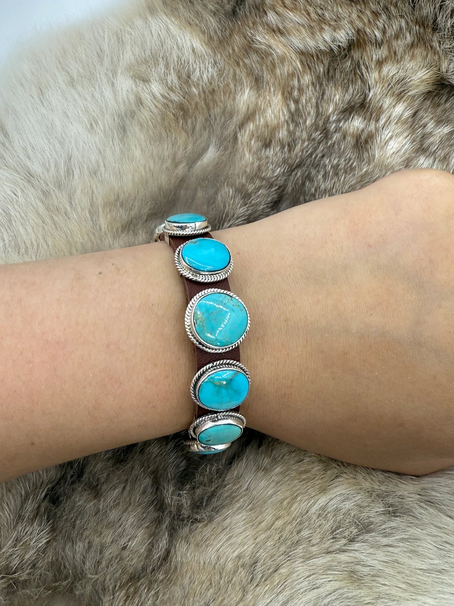 Turquoise Seven Stone Bracelet
