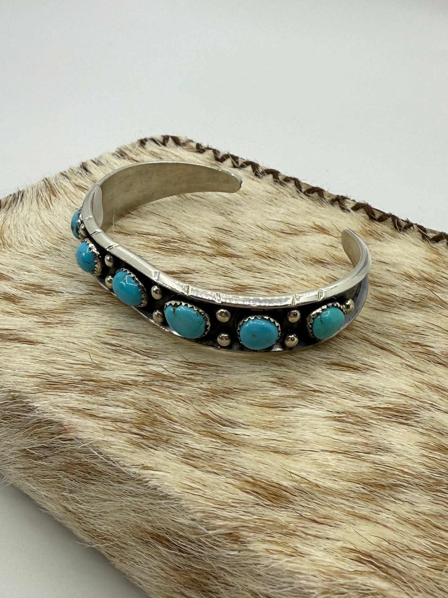 7 Stone Turquoise Cuff