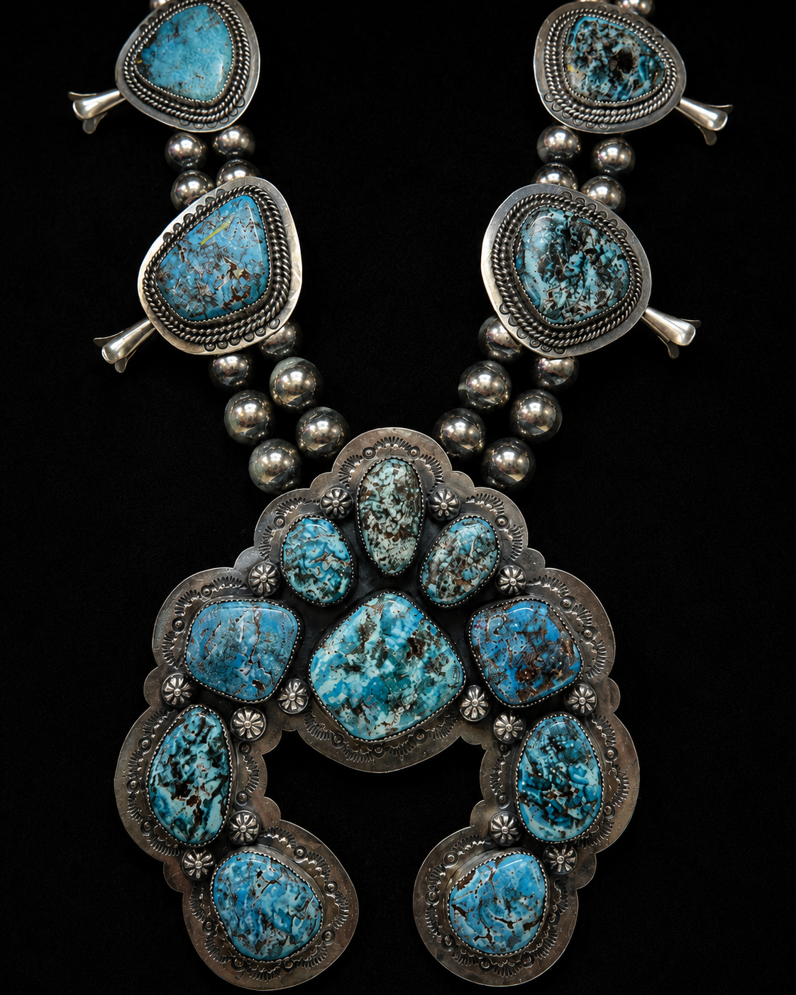 Lone Mountain Turquoise Squash Blossom