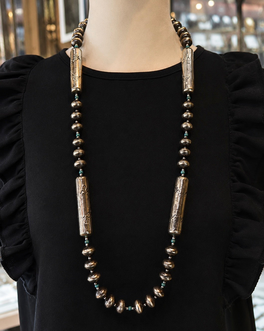 Navajo Pearl & Dangle Earring Set