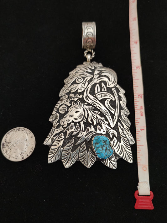 Sleeping Beauty Feather Scene Pendant
