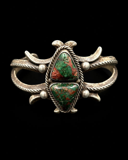 Vintage Sand-Cast Sterling Silver Cuff