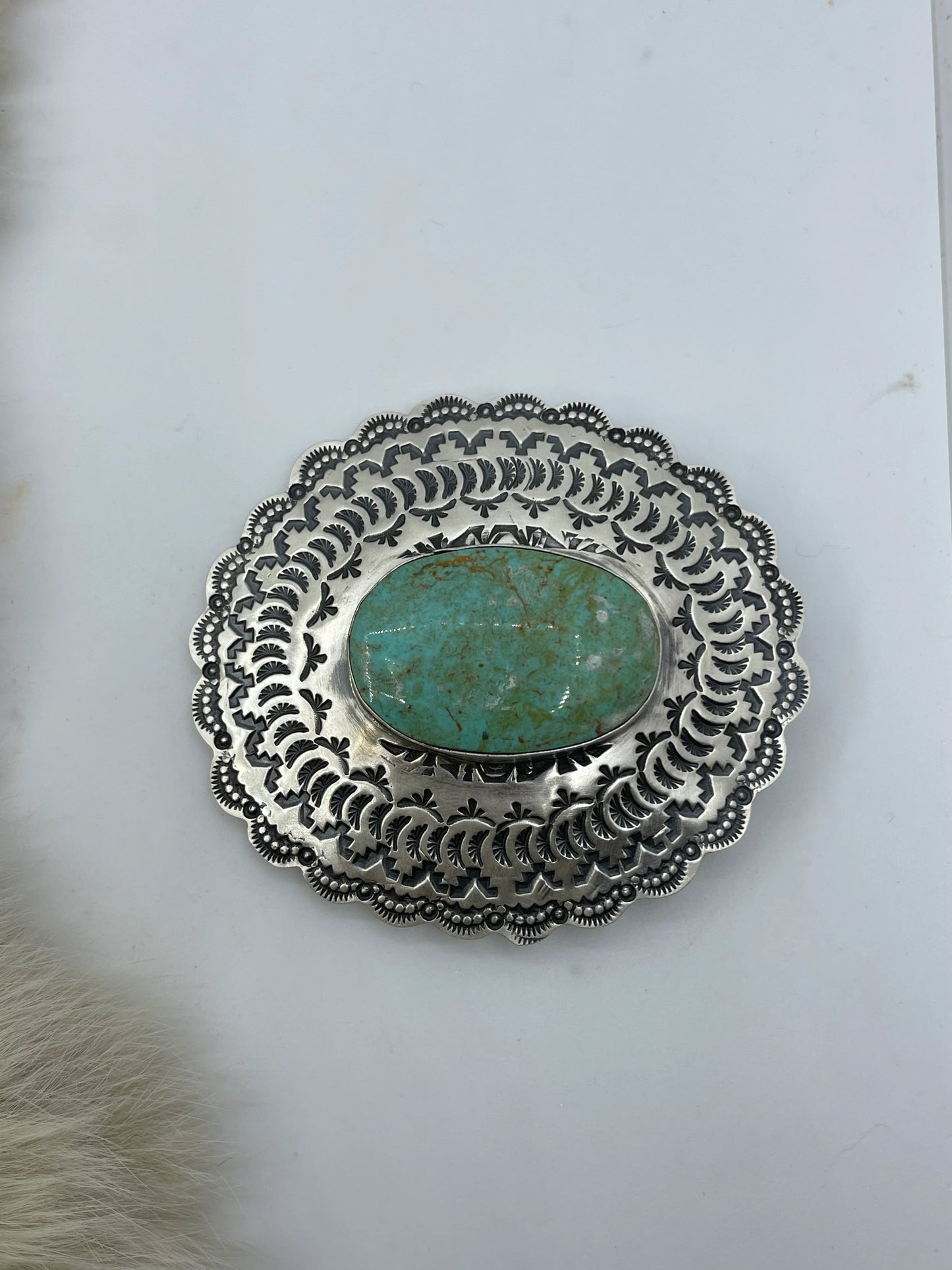 Kingman Stamped Silver Buckle