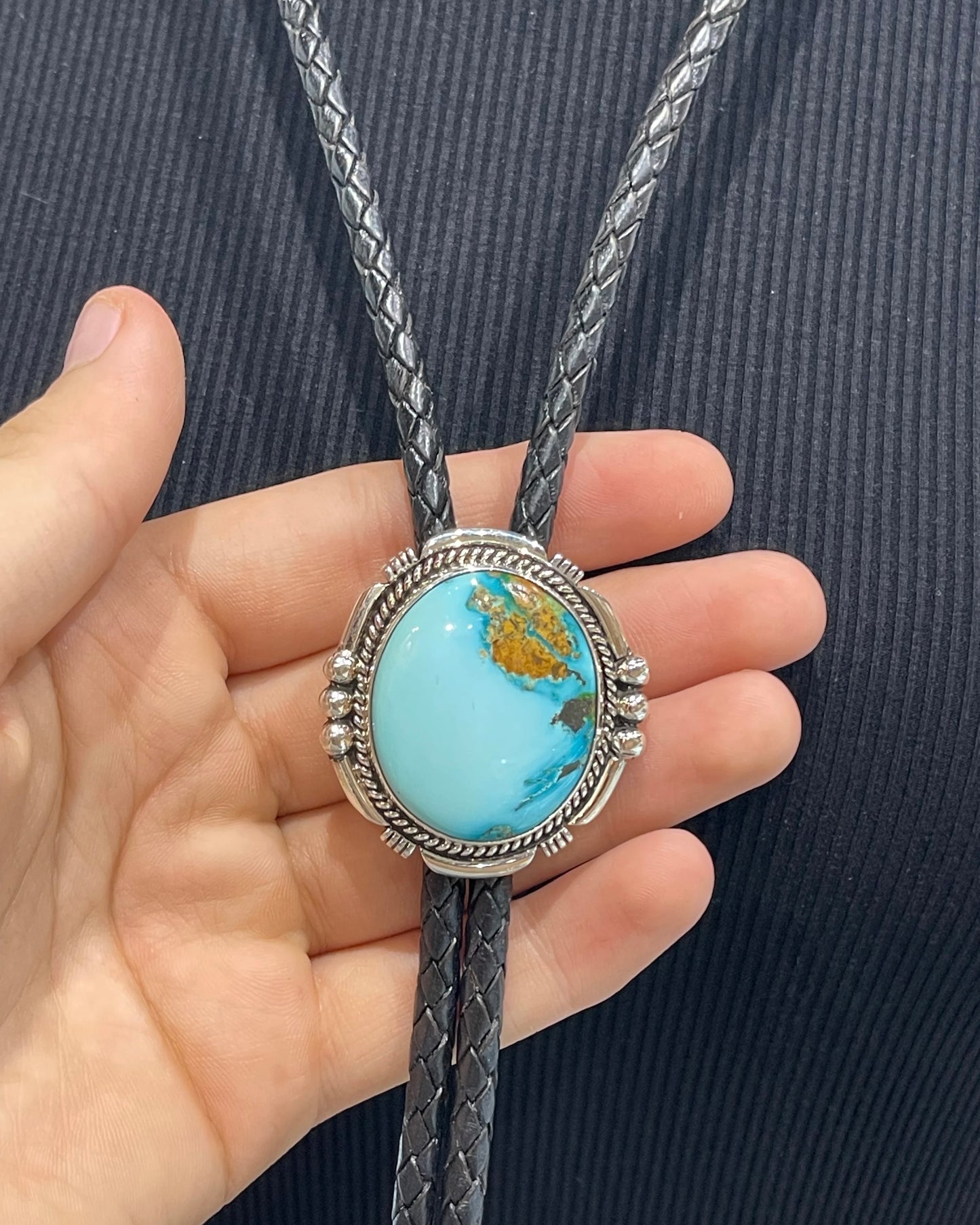 High Grade Kingman Turquoise Bolo Tie