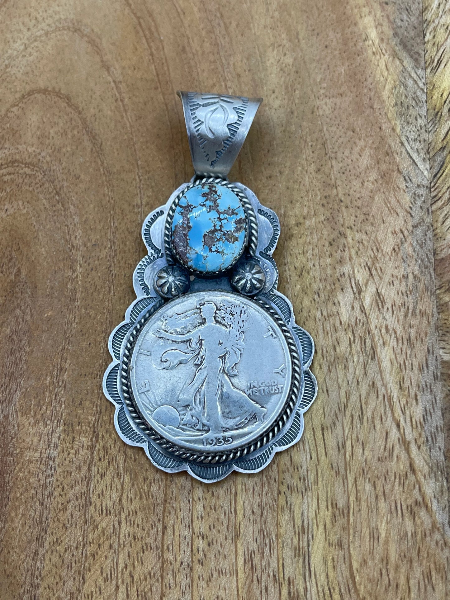 Golden Hills Walking Liberty Pendant