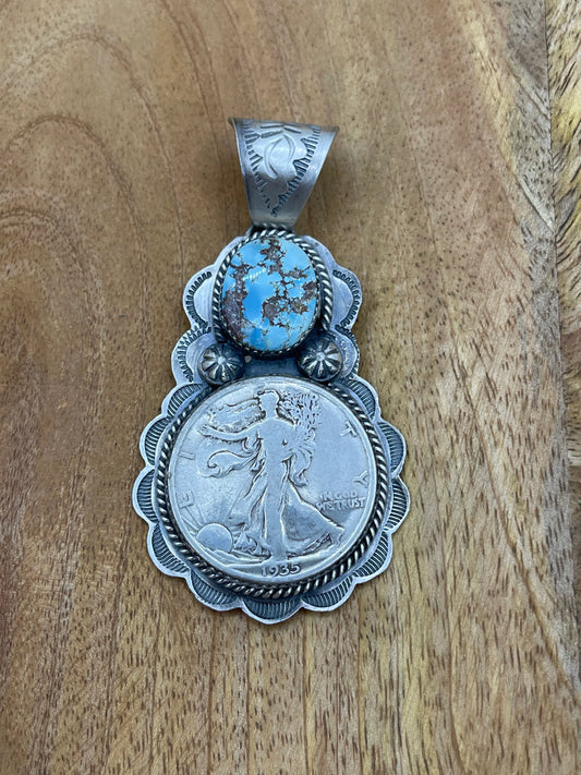 Golden Hills Walking Liberty Pendant