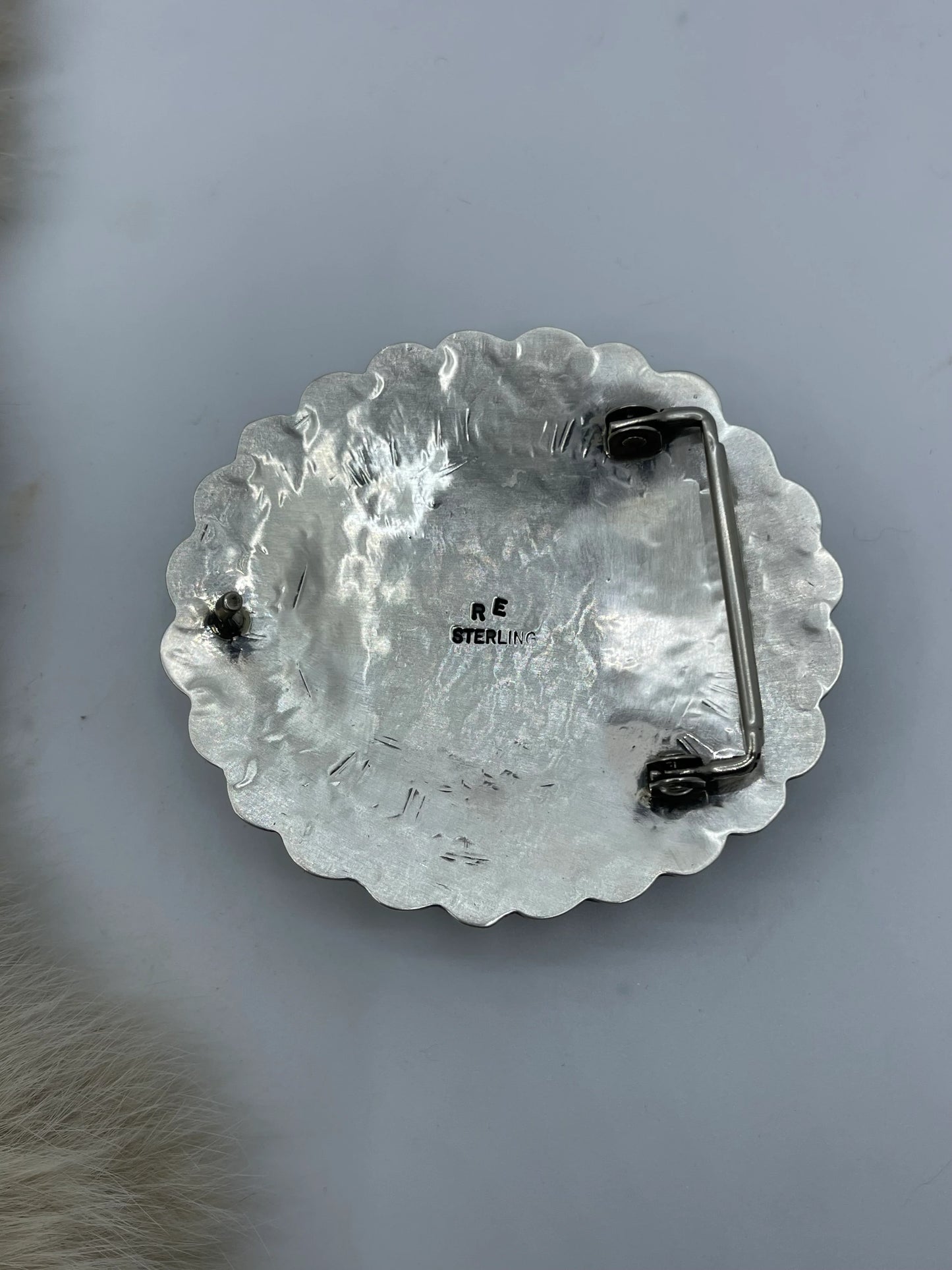 Kingman Stamped Silver Buckle