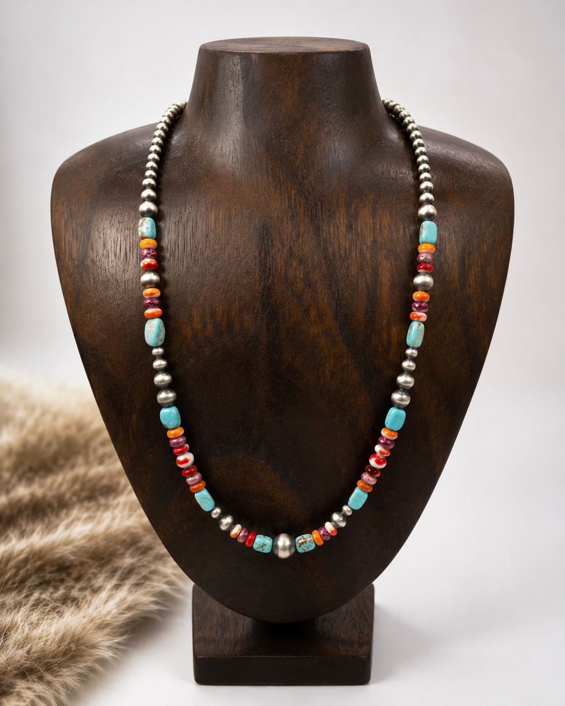 Multi-Stone Navajo Pearls Necklace