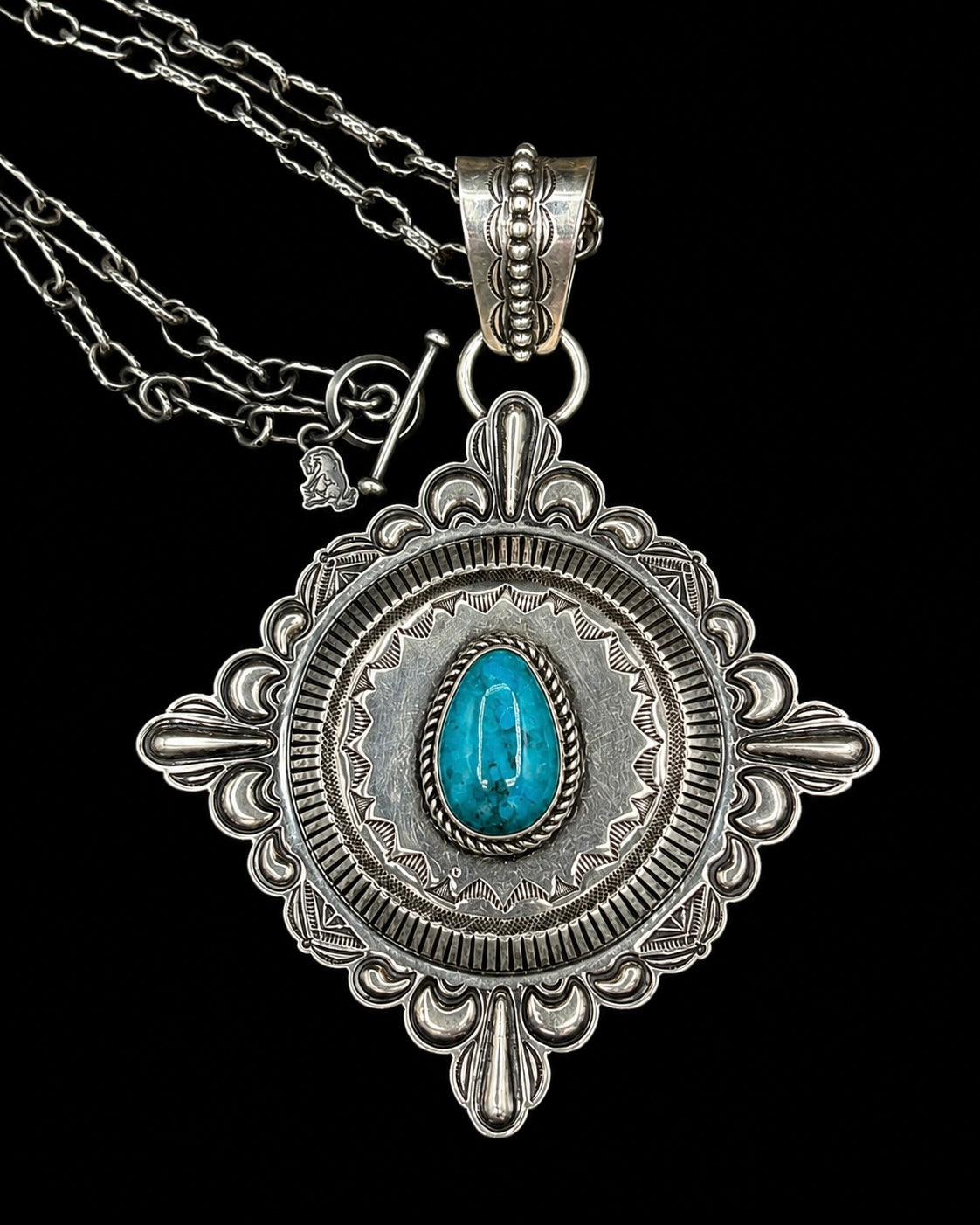 Large Sterling Silver
Pendant with Kingman