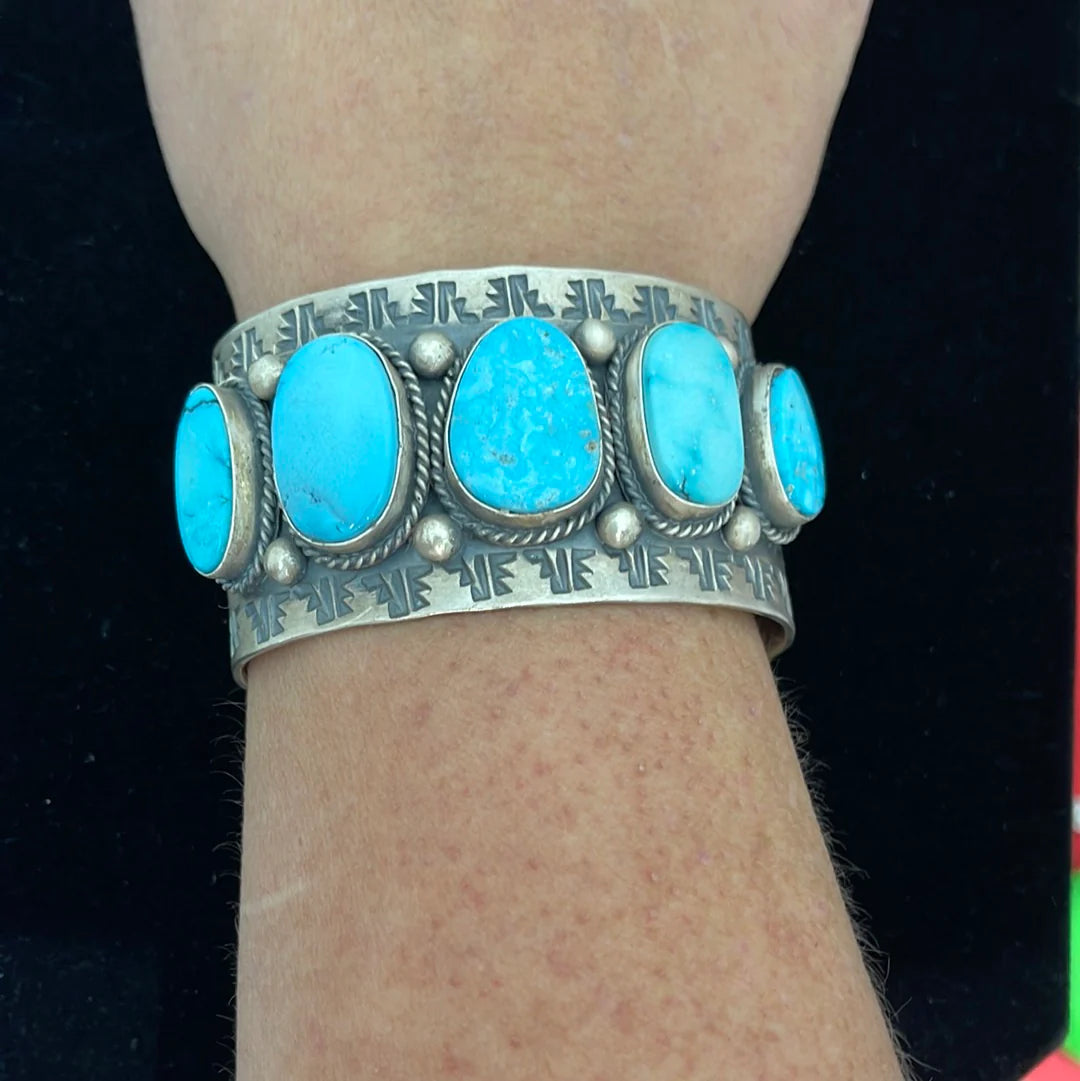 White Water Turquoise Row Cuff
