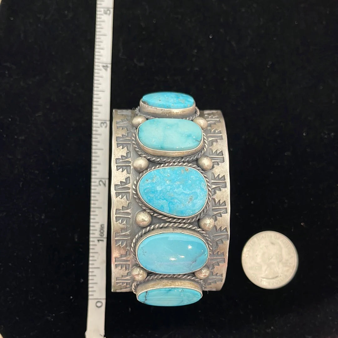 White Water Turquoise Row Cuff