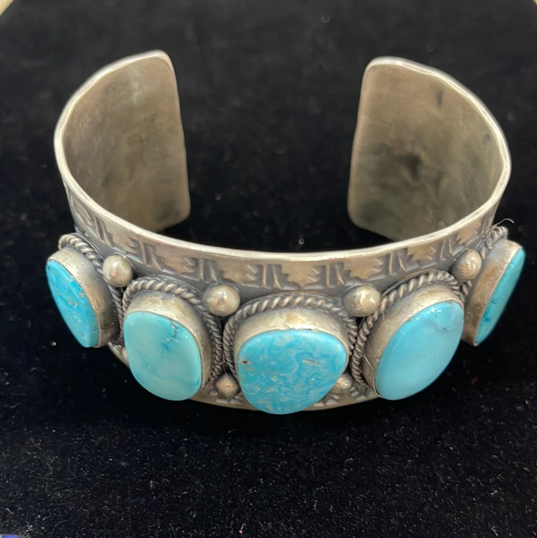 White Water Turquoise Row Cuff