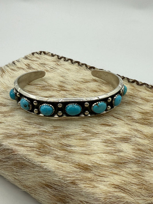 7 Stone Turquoise Cuff