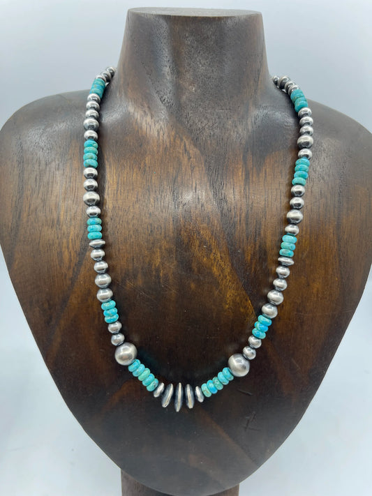Turquoise & Navajo Style Pearl Necklace