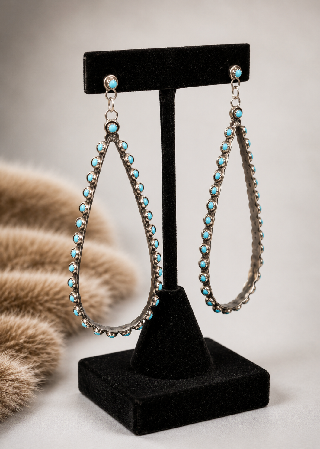 Sleeping Beauty Turquoise Teardrop Dangle Earrings