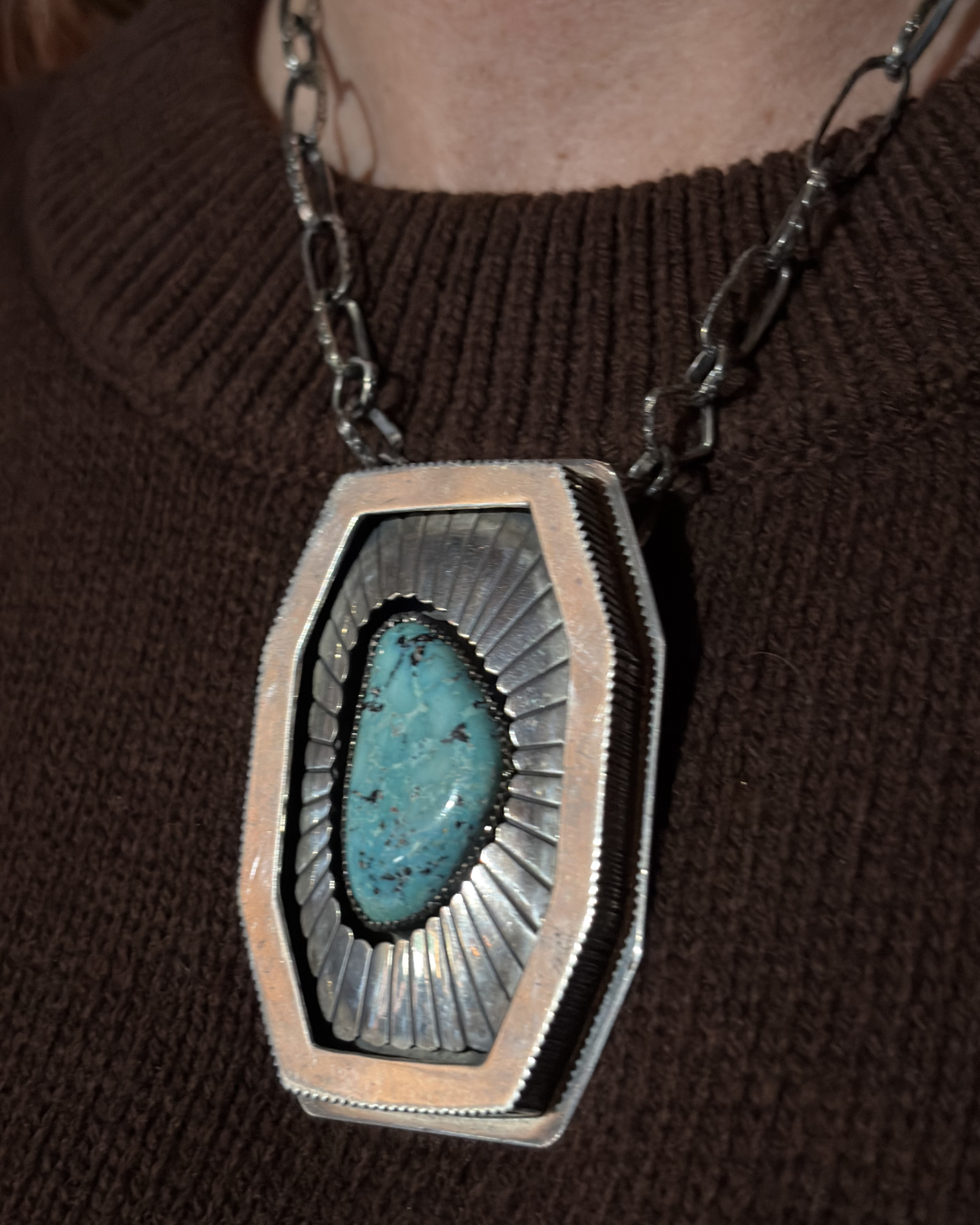 Repurposed Belt Buckle Shadow Box Necklace