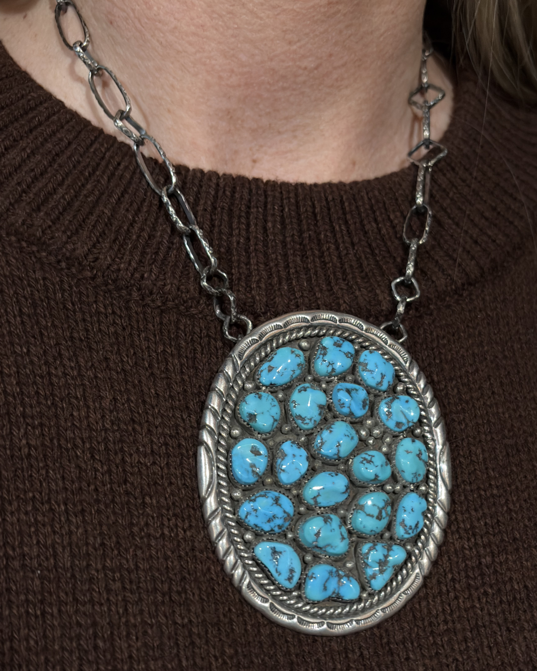 Repurposed Belt Buckle Multi-Stone Necklace